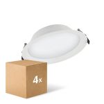 Confezione Multipack 4x Ledvance Downlight LED Alu DN200 25W 2250lm 100D - 830 Luce Calda -  | 215mm - IP44 