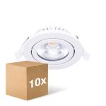 Confezione Multipack 10x Noxion LED Inclinabile Slim Faretti Bianca Il Giro 5W 550lm 60D - 940 Bianco Freddo | 85mm - IP54 - Dimmerabile - Miglior Resa Cromatica