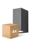 Confezione Multipack 4x D'Lite Luce Da Parete Vrebos Aluminium Nero | Adatto per 2x GU10